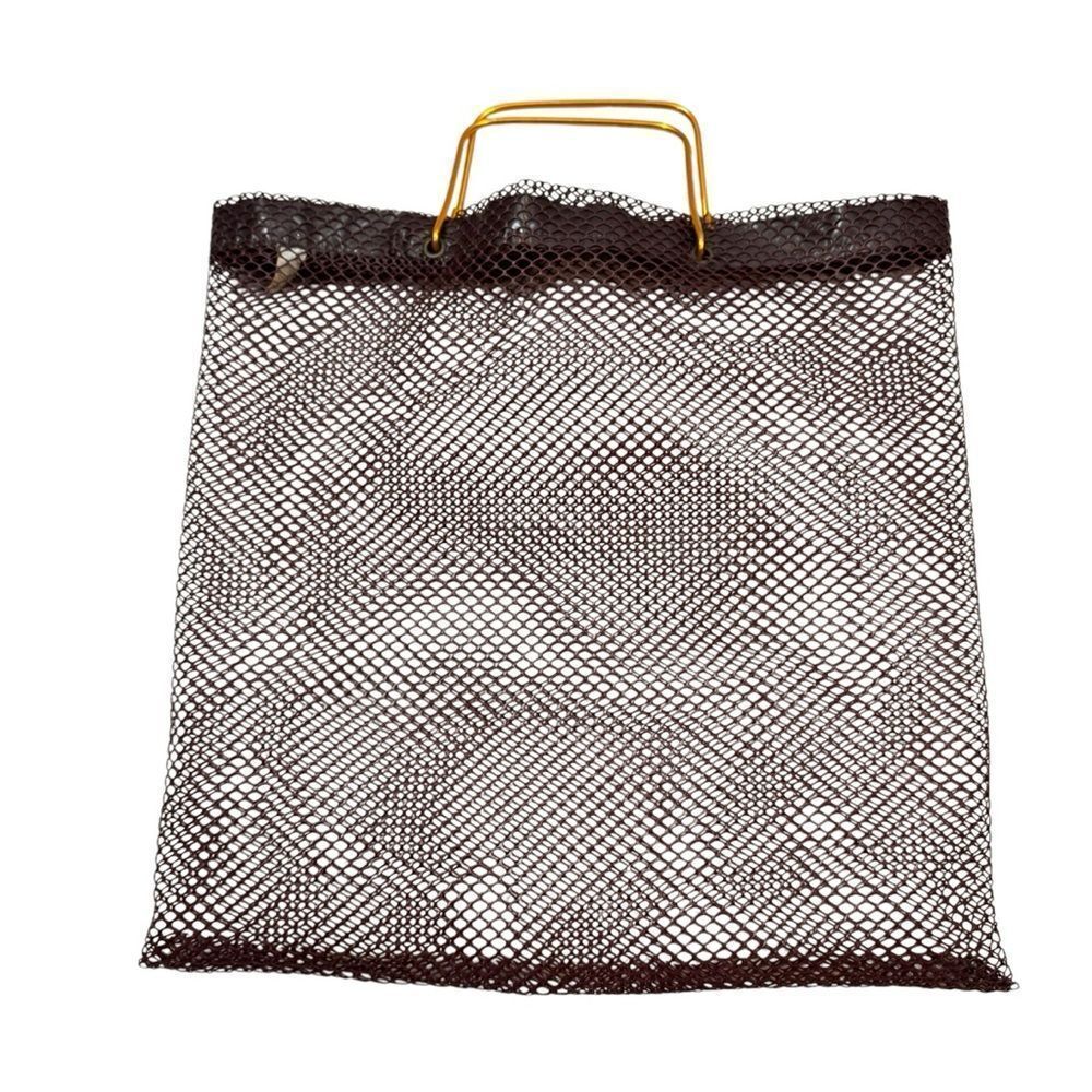 Rare Vintage Festival‎ USA Plastic Mesh Tote Bag with Gold Metal Handles